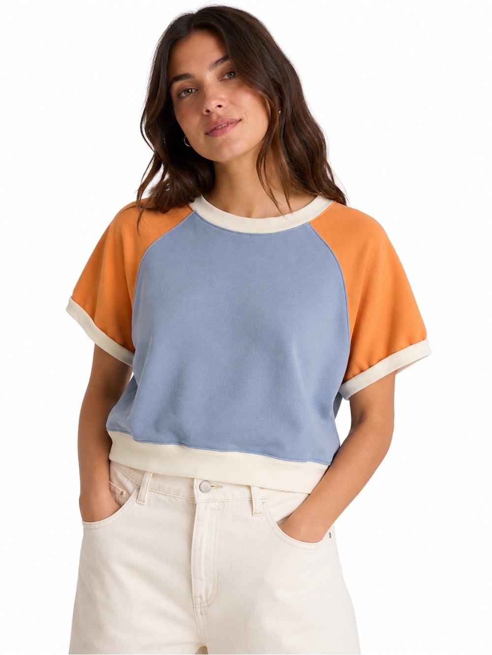 Madewell Colorblock Short Sleeve Sweatshirt
Size M